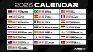 kalender balap MotoGP 2026 yang menampilkan Sirkuit Mandalika Indonesia sebagai salah satu tuan rumah seri akhir musim.