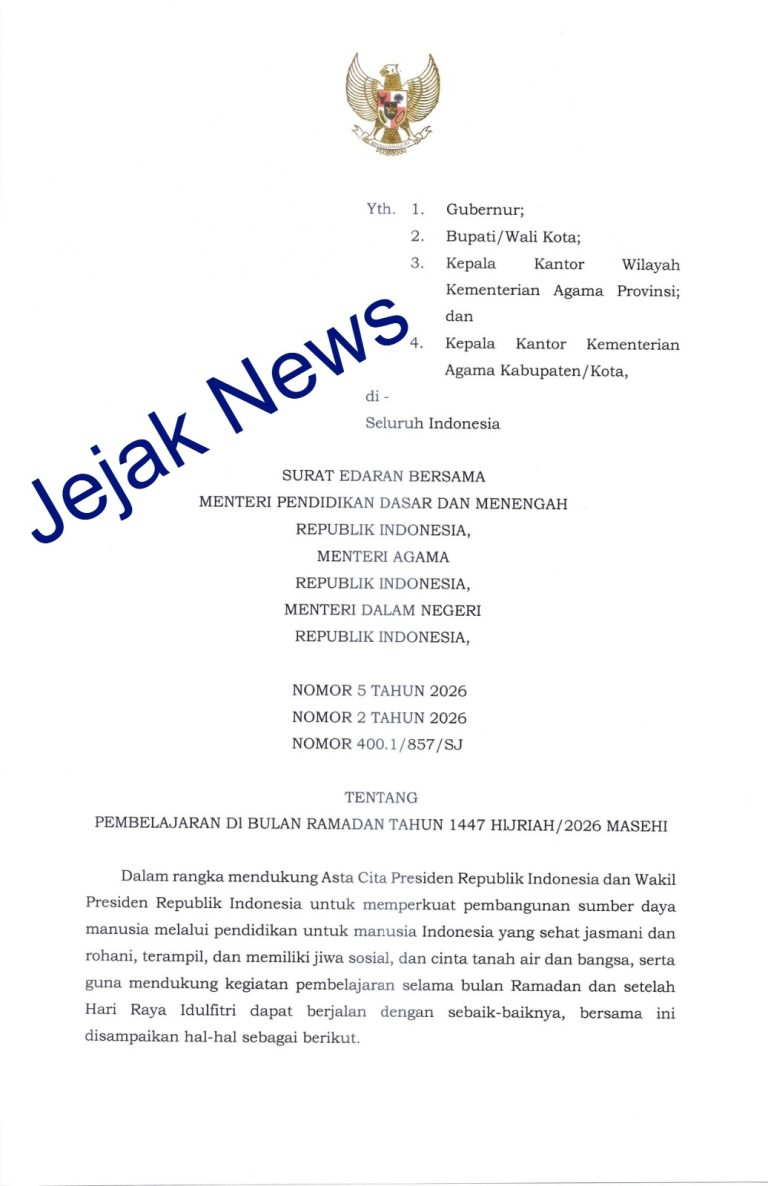 Visual infografis resmi Kemendikdasmen yang merinci lini masa pembelajaran Ramadan 2026, menonjolkan pesan "Pendidikan Bermutu untuk Semua