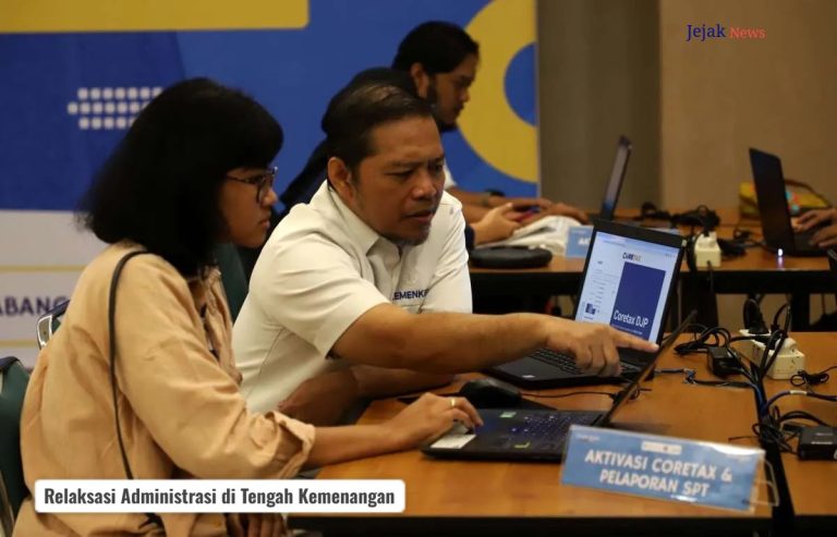 Ilustrasi aplikasi e-Filing DJP dengan latar belakang ucapan Selamat Idulfitri 1447 H