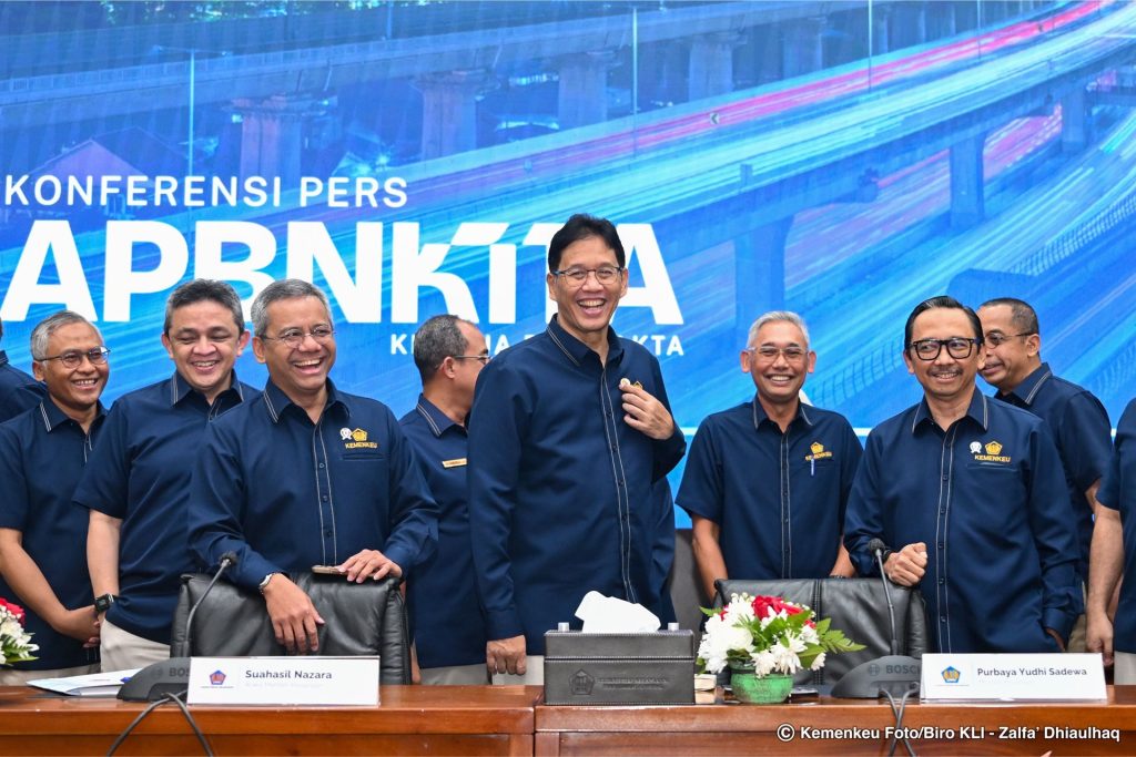 Menteri Keuangan Purbaya Yudhi Sadewa memberikan paparan dalam konferensi pers APBN KITA terkait kondisi ekonomi nasional dan stabilitas fiskal 2026.