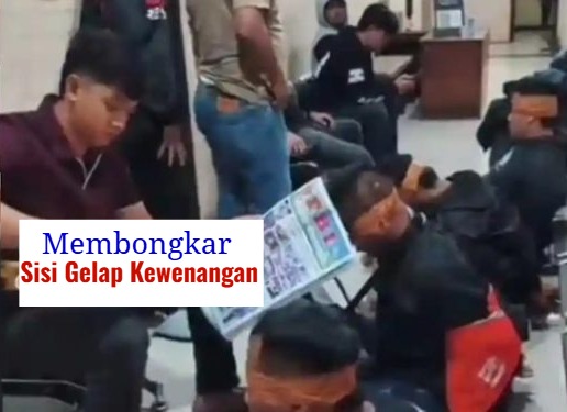 Proses interogasi oknum anggota BNN dan wartawan di kantor polisi Polres Sumedang terkait kasus penyekapan.