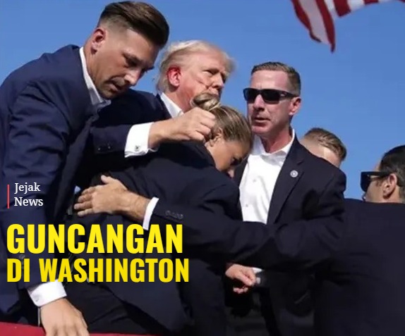 Evakuasi dramatis Presiden AS Donald Trump oleh Secret Service saat insiden penembakan di Washington.