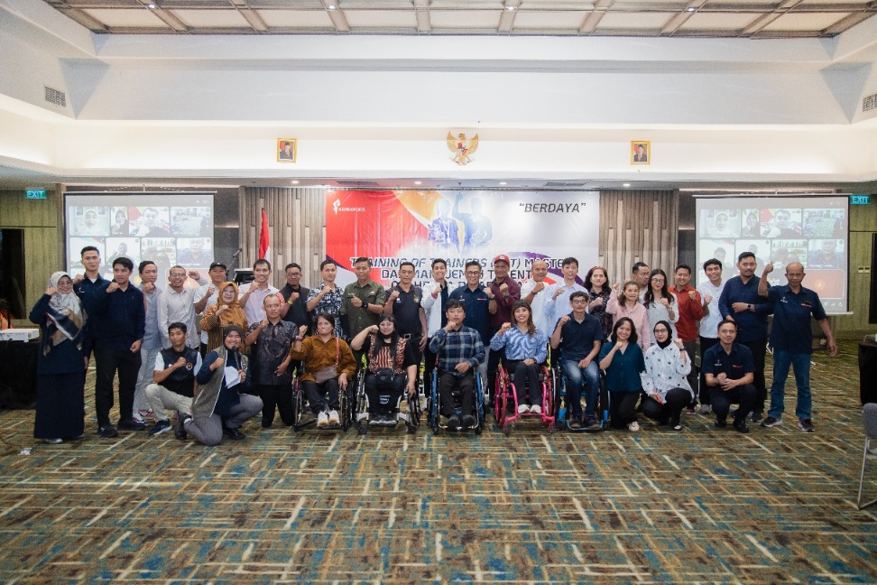  Suasana pembukaan ToT Manajemen Talenta Olahraga Disabilitas oleh Kemenpora RI di Surakarta yang dihadiri para atlet elite dan praktisi NPC Indonesia.