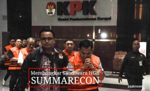 Suasana konferensi pers KPK dengan para tersangka berbaju rompi oranye yang menghadap dinding dengan kawalan ketat petugas rutan.