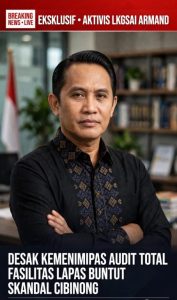 Aktivis LKGSAI Armand saat memberikan pandangan hukum terkait urgensi keterbukaan informasi anggaran tata kelola lapas nasional.
